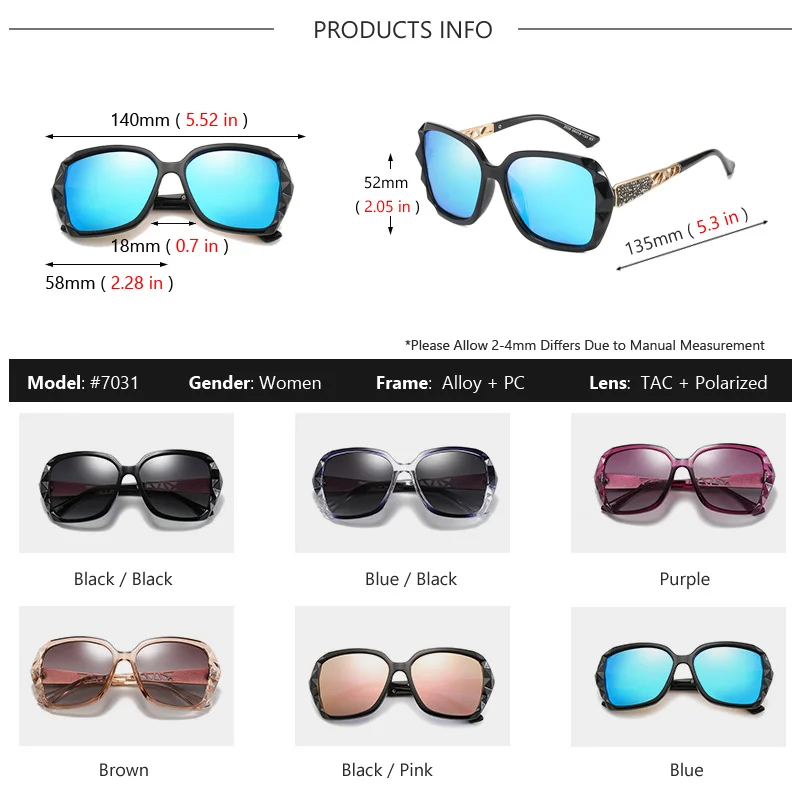 big sunglasses for women AOWEAR Luxury Square Oversized Sunglasses Women Polarized Brand Design Vintage Sun Glasses Ladies Outdoor Shades Eyewear Oculos white sunglasses women