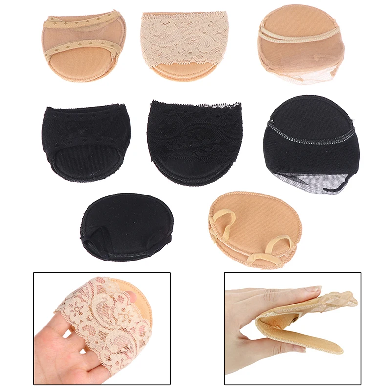 1Pair Black Nude Women Forefoot Insoles Fashion Lace Invisible High Heeled Shoes/Slip Resistant Slipper Invisible Half Yard Pad