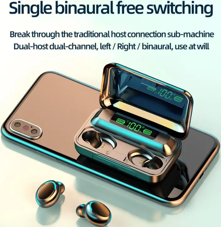 TWS Wireless Headphone 2000mAh Charging Box Bluetooth 5 0 Earphones 9D Stereo Sports Waterproof Earbuds Headsets With Microphone