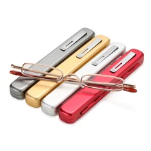 1,00~+ 4,00 унисекс модные портативные очки для чтения, очки для дальнозоркости, Классический Пружинный шарнир, металлический чехол, очки для ухода