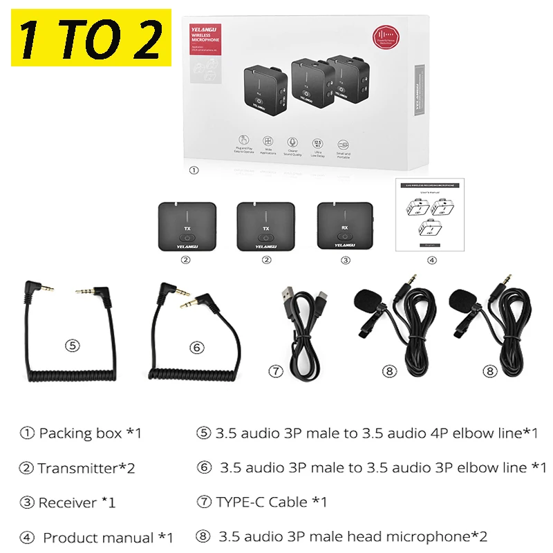 Compre Yelangu MX5 Portable Lavalier Micrófono Entrevista de