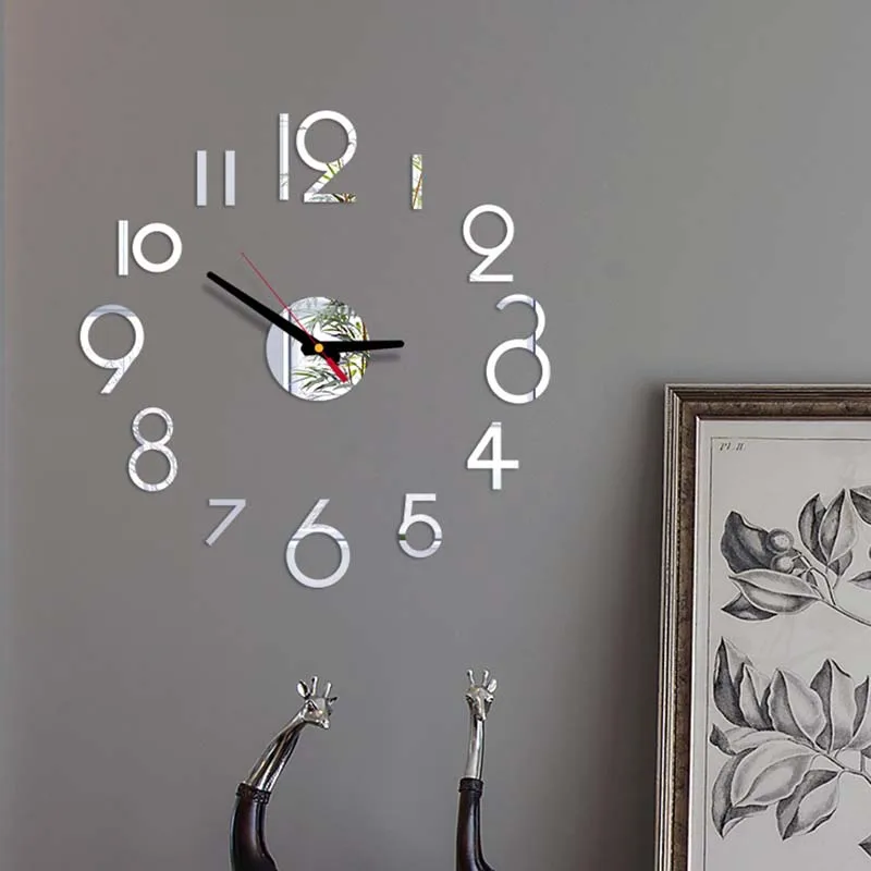 

DIY Acrylic Wall Clock 3D Mirror Sticker Effect New Quartz Needle Wall Clock Decorative Living Room Home Decor Watch Clocks