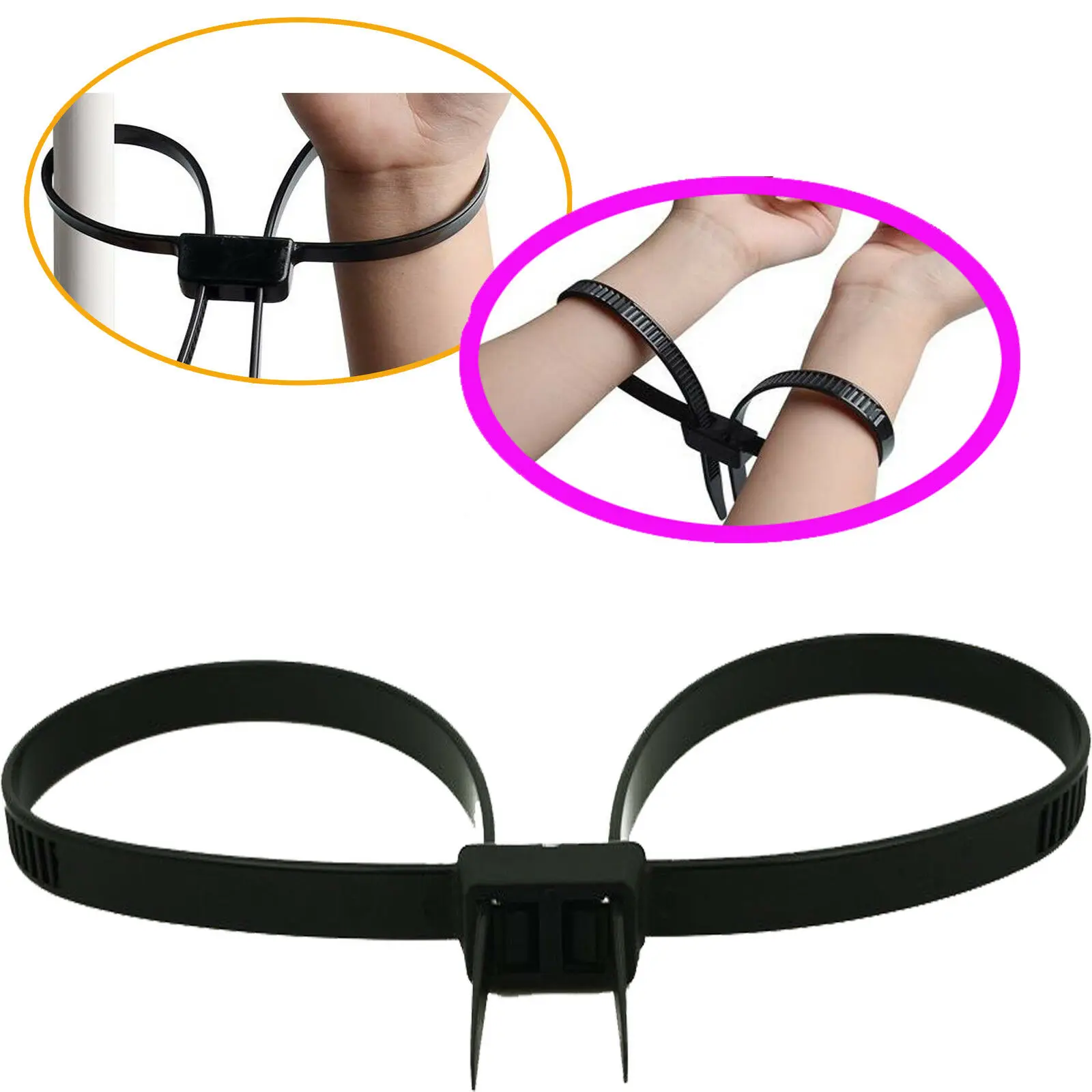 726mm Insulation Double Cuff Restraint Cable Cord Wire Tie Strap Zip