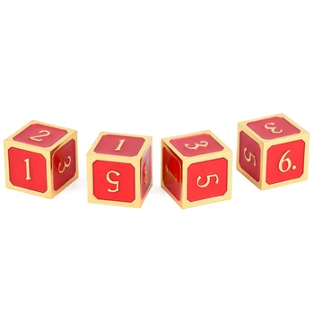

Set of 4 D6 Metal Dice Set for D&D RPG Gaming and Tabletop Games