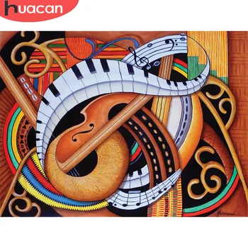 

HUACAN 5D Diamond Painting Piano Picture Of Rhinestones Diamond Embroidery Cartoon Home Decoration