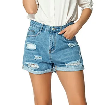 

2020 Women Summer Denim Shorts Jeans Women High Waisted Short New Femme Push Up Skinny Slim Denim Shorts #35