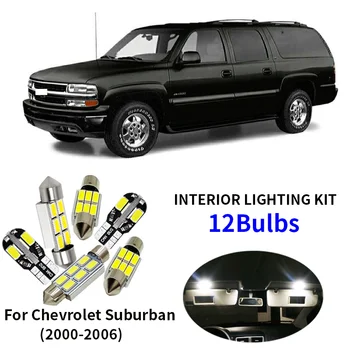 

12x Canbus Error Free LED Interior Light Kit Package for 2000-2006 Chevrolet Suburban accessories Map Dome Trunk License Light