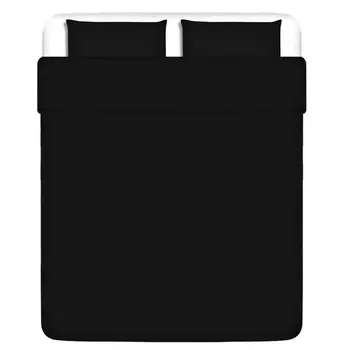 

Vidaxl part. Bedding Set Cotton Black 240x220/80x80 cm