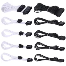 Câble d'alimentation à manchon, Extension, ATX/EPS/PCI E GPU 24 broches/CPU 8 broches/PCIE 6 broches/CPU 4 broches 