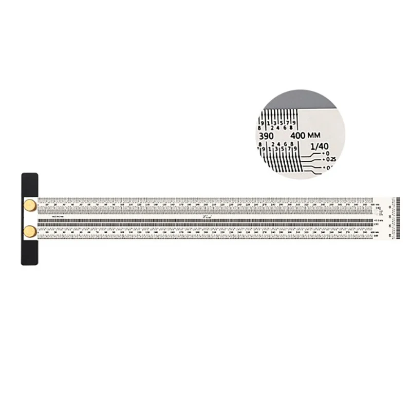 

Scale Ruler T-Type Hole Ruler Stainless Steel Woodworking Scribe Marking Gauge Carpentry Measuring Tool-400mm