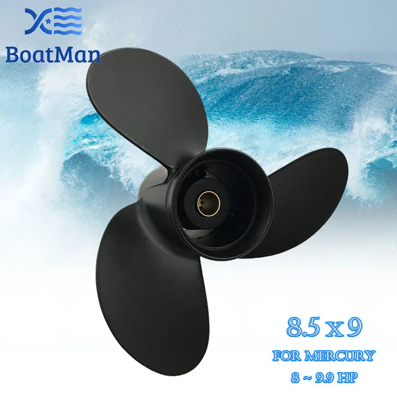 BoatMan® 8.5x9 Aluminum Propeller for Mercury Outboard Motor 8HP 9.9HP 12 Tooth Spline 48-828156A13 Boat Parts & Accessories