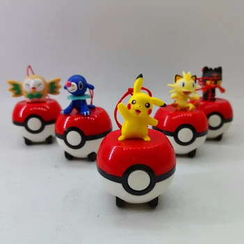 

Genuine Pokemon Litten Rowlet Popplio Meowth Pikachu Pull Back Car Model Toys Action Figure Collections Kids Gifts Pokeball