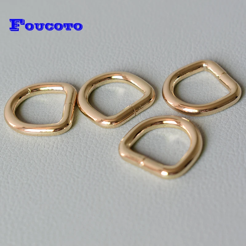 

10Pcs/Lot Golden D Rings For 5/8Inch(15mm) Webbing Bags Mountaineering Backpack Collar Chain Leather Belt Diy Accessories