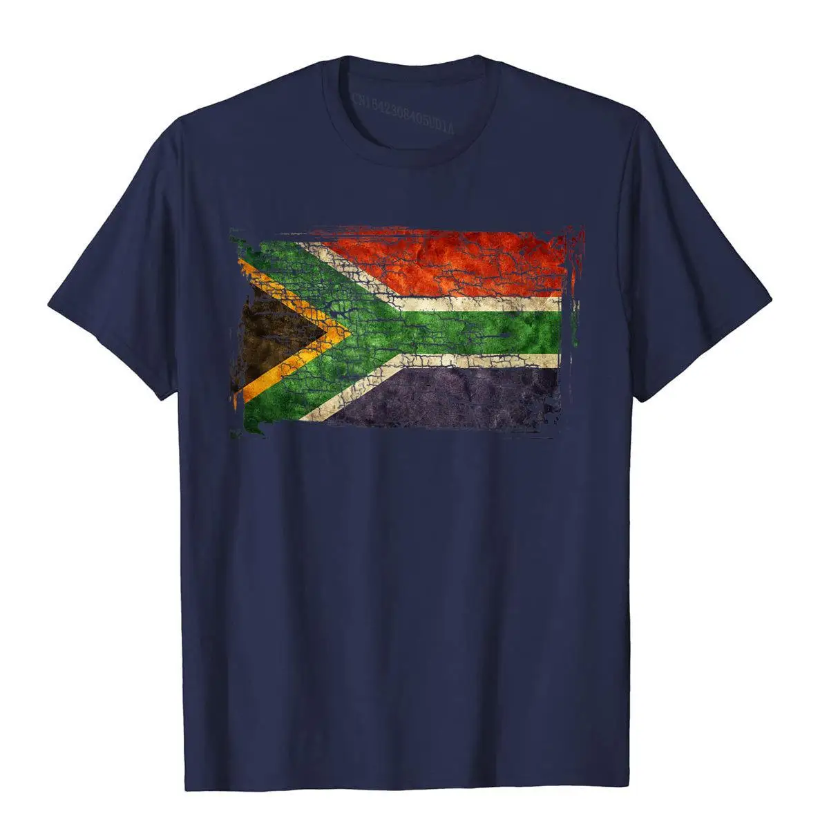 Unique Trendy Vintage South Africa Flag Gift T-shirt G003748__B14382navy