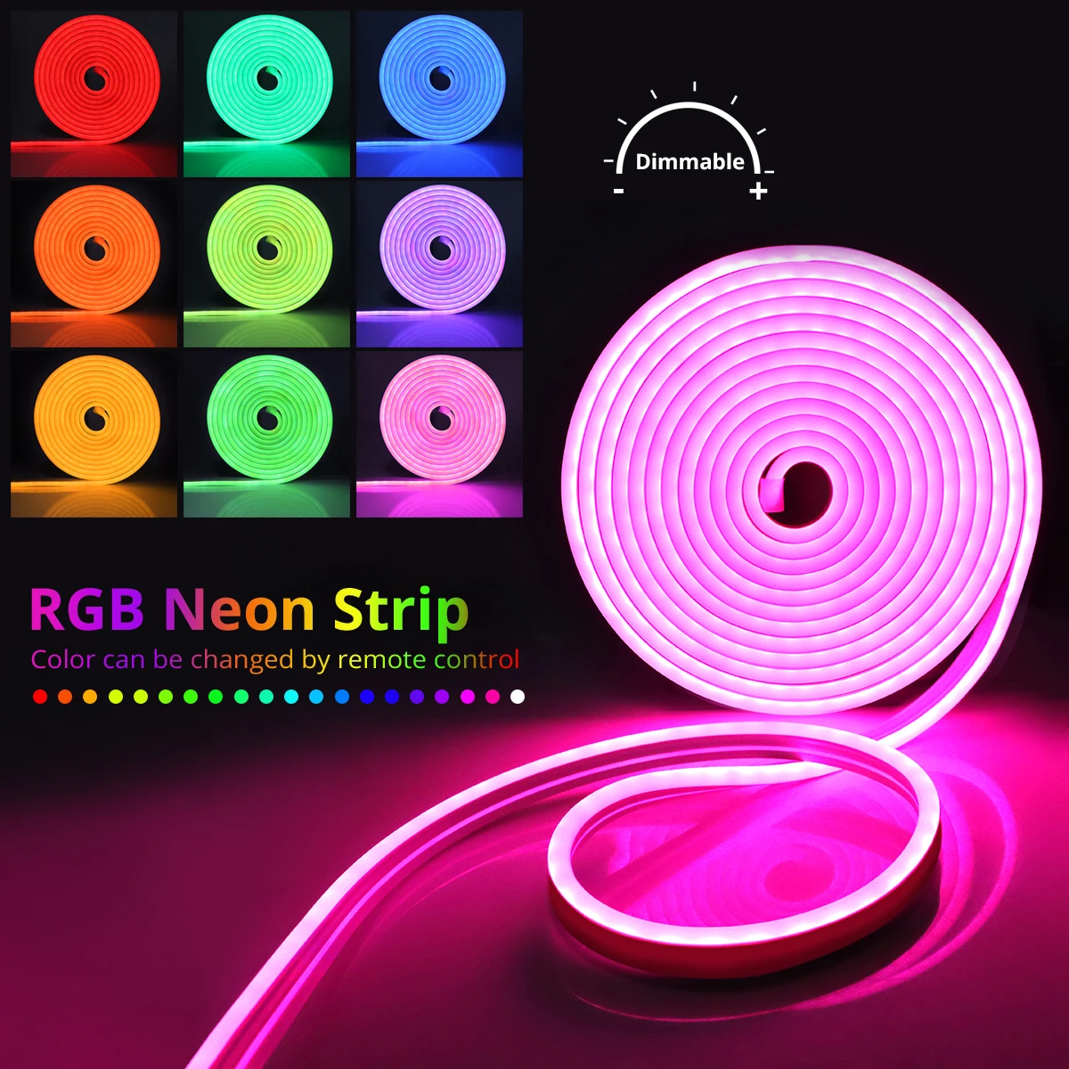 Tuya Smart Life WiFi LED Neon Light Strip 12V LED Strip RGB Neon Sign Tape Decoration Alexa Google Home Silica Gel With Clips 3