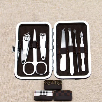 

At Fashion 7pcs Nail Clipper Set Pedicure & Manicure Stainless Steel Nail Scissors Sickle Tweezers Ear Spoon Beauty Nail Tools