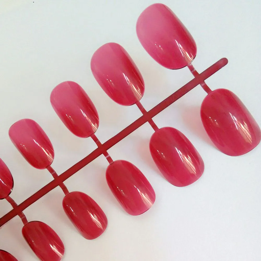 Искусственный овальные искусственные ногти прозрачный Пластик мягкие розовые искуственные ногти конфеты короткие Типсы для ногтей 24 шт./компл. P01Q - Цвет: 610