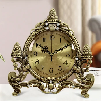 

Creative Luxury Table Clock Metal Nordic Silent Digital Table Clock Vintage Reloj De Pared Moderno Home Decorations OO50TC