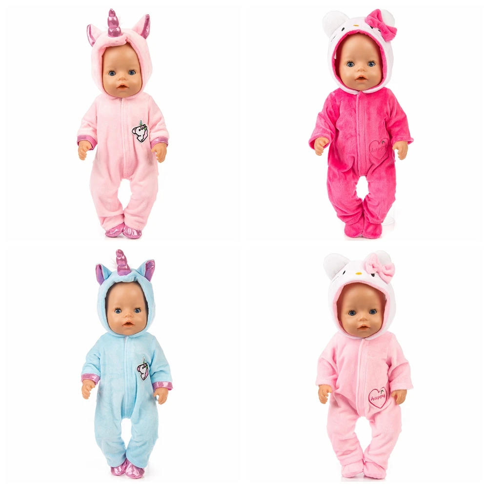 

Baby New Born 40cm- 43cm Boy Girl Doll Animal Cat /Unicorn Doll Clothes For Chirden Doll Accessories Birthday Doll Dress Up Gift