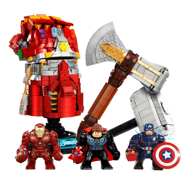 SY1398/1399/1400 Супер герои Marvel Endgame Mark85 Железный человек Тор оружие строительные блоки