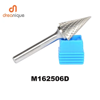 

1pc M type cone with pointed head 16*25mm rotary burr file cutter grinding abrasive tools M162506D 6mm shank milling tools