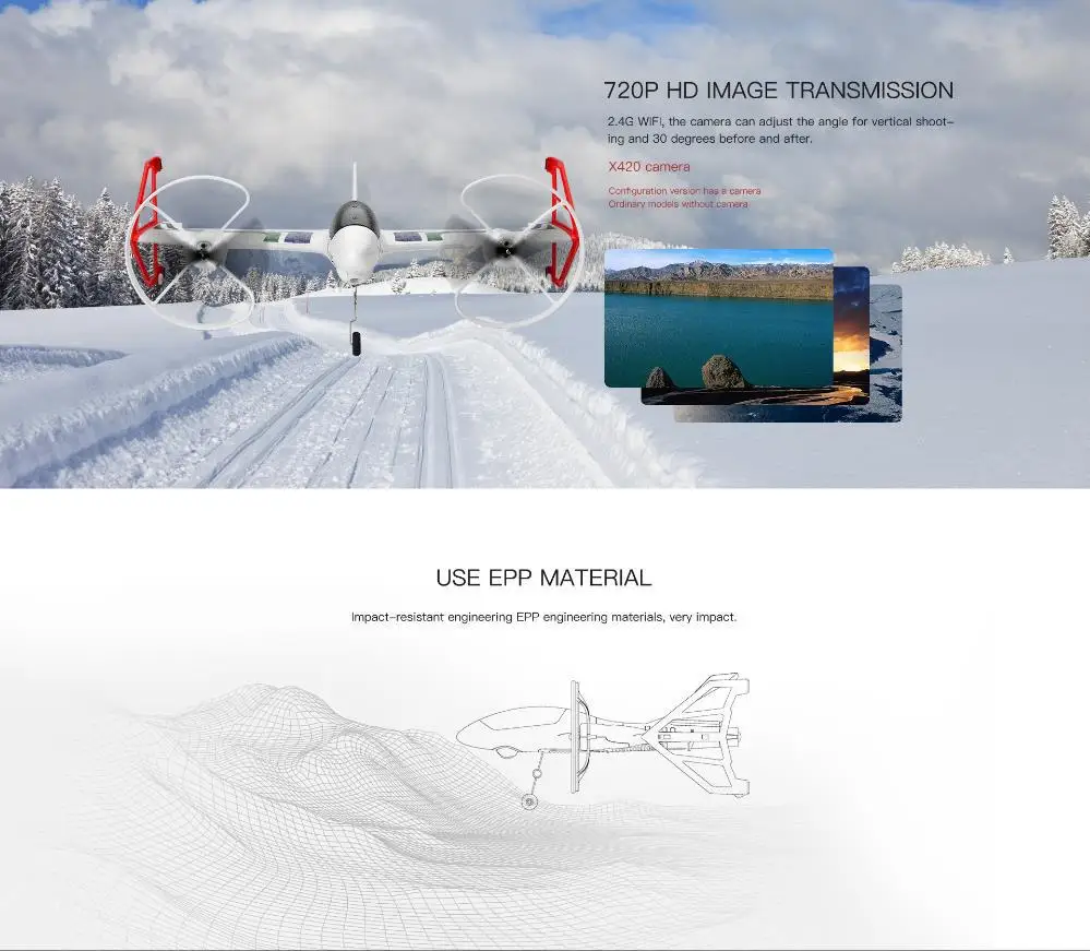 XK X420 2 4G 6CH 420 мм 3D6G VTOL вертикальное Снятие и посадка EPP 3D Аэробика FPV RC Самолет