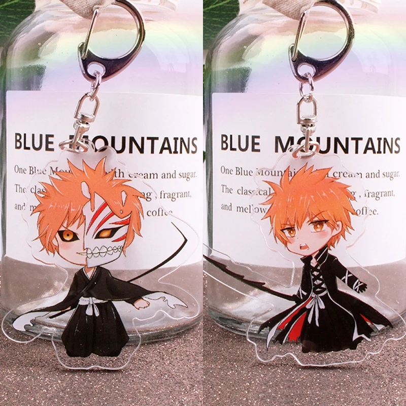 

Anime BLEACH Keychain Kurosaki Ichigo Key Chain Acrylic Figure Keyring Model Toy Keychain Keyholder Unisex XMAS Gift