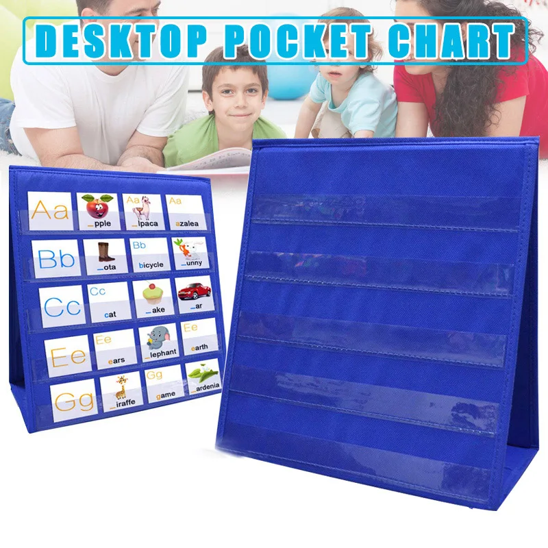 

Desktop Pocket Chart Teaching Double-sided Self-standing Foladble for Classroom SP99