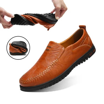 Genuine Leather Men Anti Slip Loafers