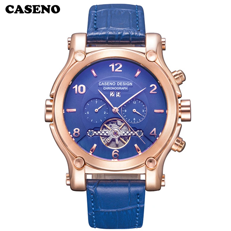 

Watches Mens Skeleton Tourbillon Automatic Mechanical Watch Men Fashion Waterproof Date Week Gold Wristwatch High Quality CASENO