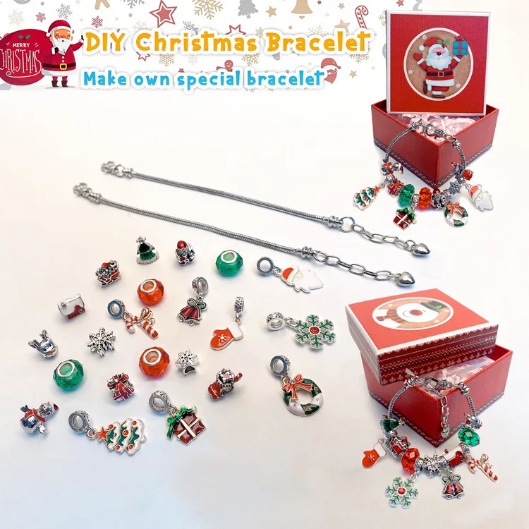 

WANGAIYAO new diy creative children's bracelet Christmas snowflake cane bell jewelry set random gift box