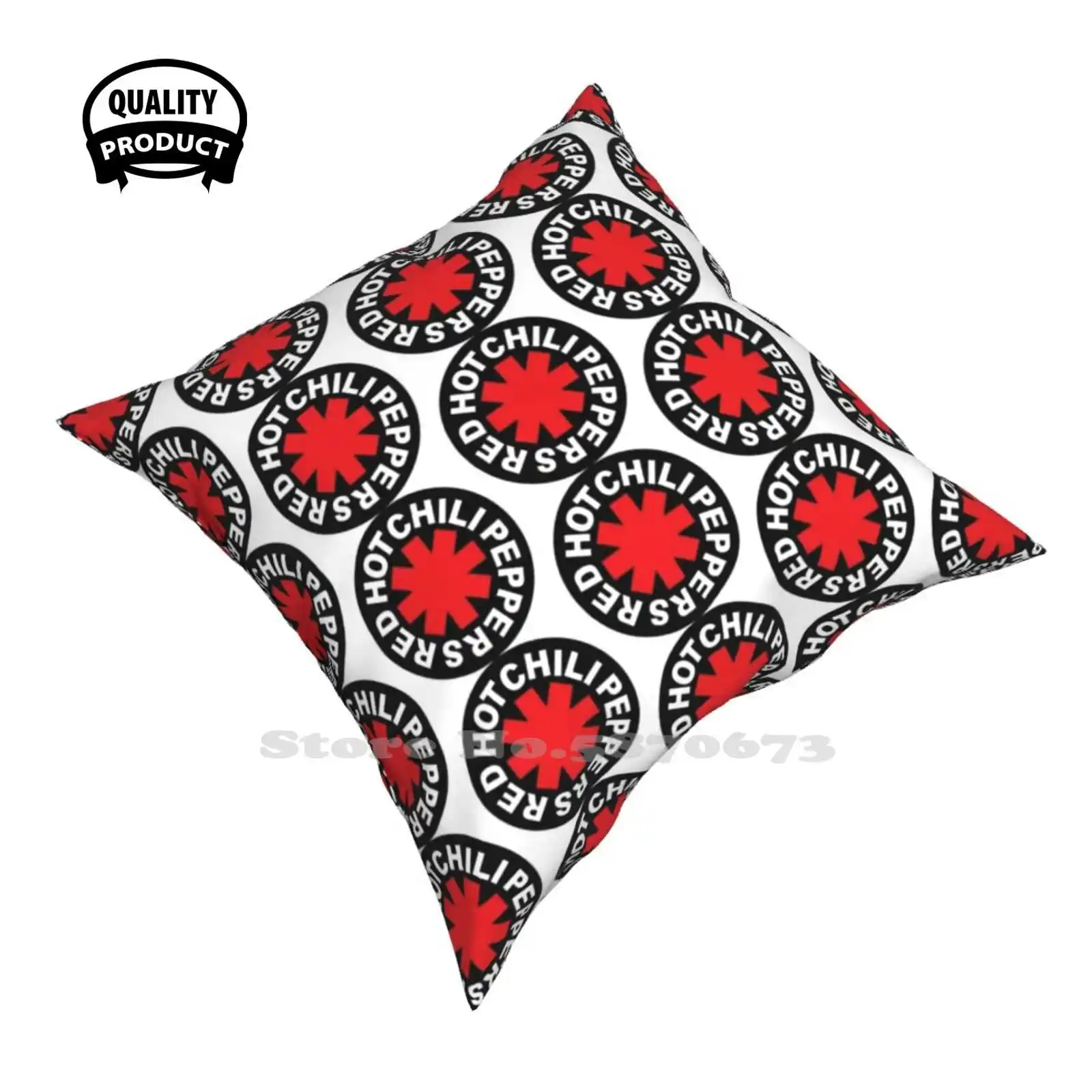 Black-Hotred- Fashion Sofa Throw Pillow Cover Federa Ufficiale Musical Group Peperoncino Leak Music Video Red Hot Logo