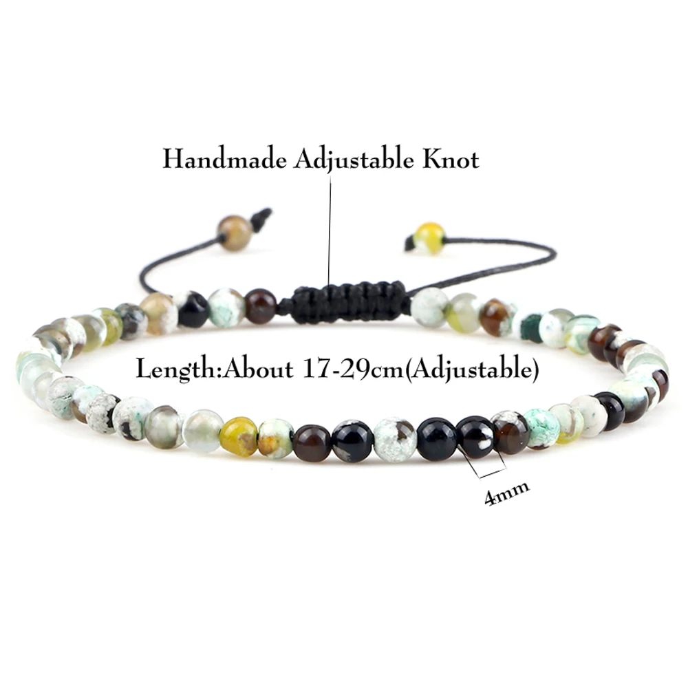 4mm Natural Mini Beads Bracelets for Women Men Round Agates Onyx Stone Yoga Braided Bracelet Elastic Charm Bangle Prayer Jewelry - Image 6