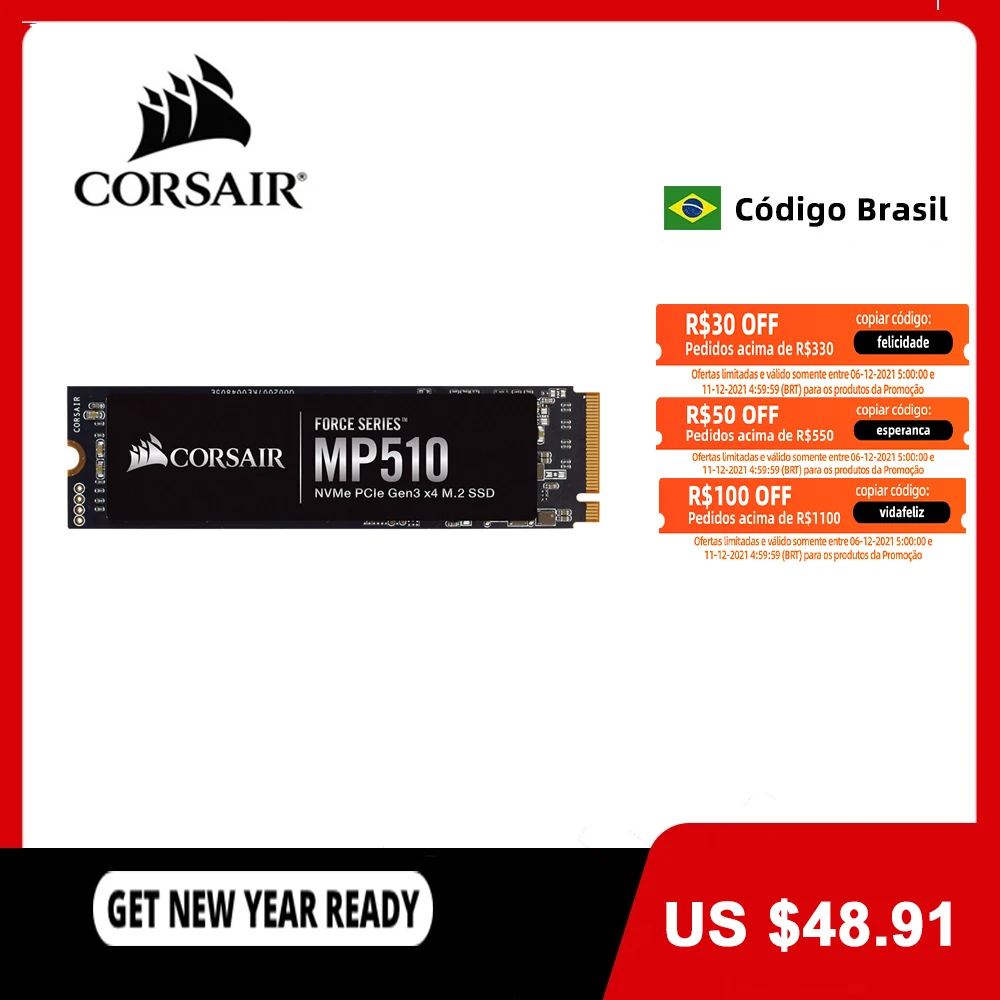 Corsair ノートブック,ソリッドステートストレージ,mp510,ssd 240gb,nvme gen3,pcie x4,m.2,ssd 480gb,960gb,1920gb,3,000 gb,m.2,メガバイト/秒|内部 SSD| AliExpress