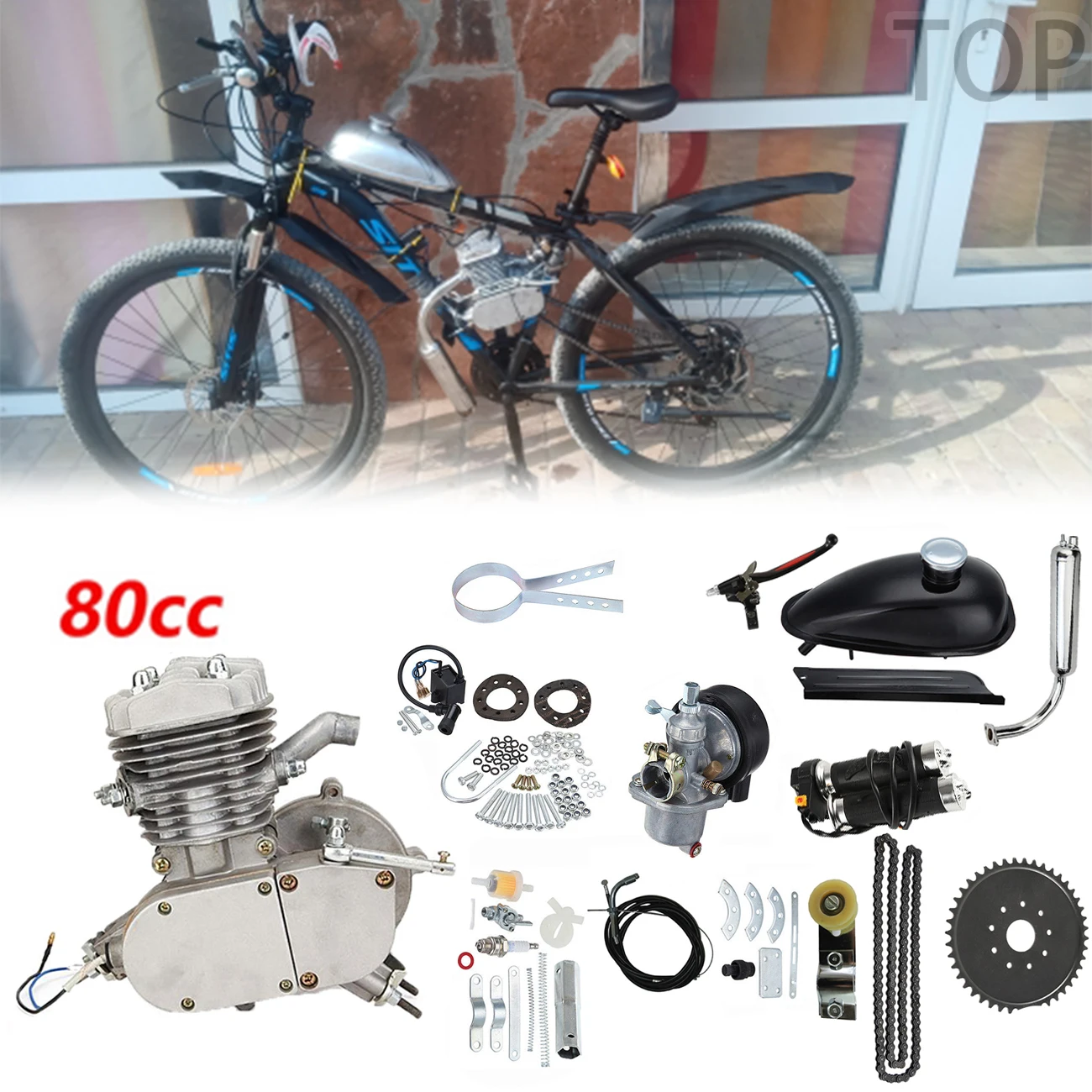 80cc Stroke Engine Motorized Kit DIY Motorised Bicycle Bike