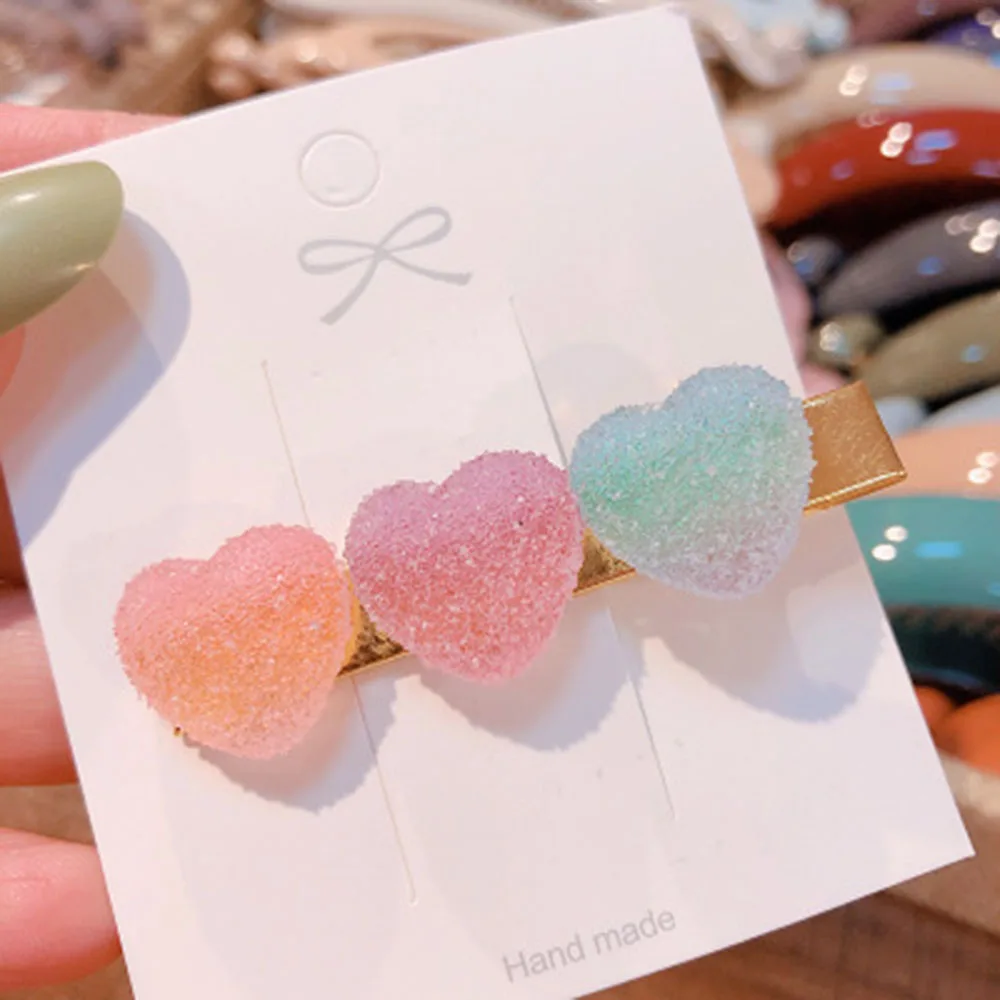 Korea Sweet Heart Candy Color Minimalist Hair Clip Hair Grip Lovely Barrettes Hairpin Accessories For Women hair clips hair accessories