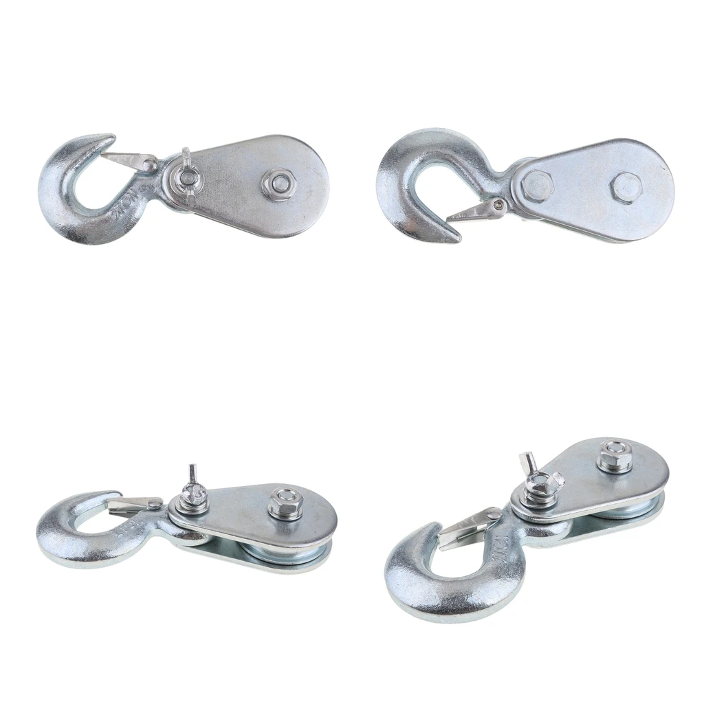 

4pcs New Winch Snatch Pulley Block Lifting Hook with Safety Clip 4000 lbs