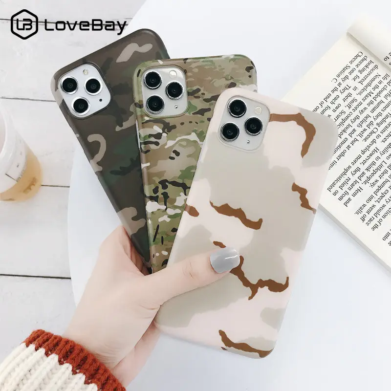 Lovebay Camouflage Phone Case For iPhone 7 8 6 6S Plus 11 Pro X XR XS
Max Army Green Fashion Camo Soft IMD Silicone Back Cover