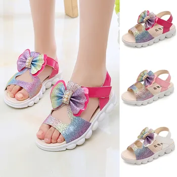 

Sandals For Summer Children Infant Kids Baby Girls Bling Bow Princess Hollow Sandals Shoes Sandalias baby schoenen