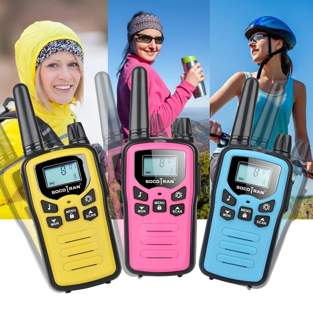 3 Pack Mix Color PMR446 Walkie Talkies Kids Socotran SC-R60 3miles Mini  Child pmr Two way radio with Rechargeable Cable