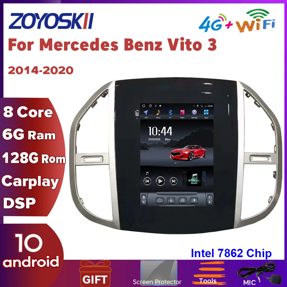 ZOYOSKII Android 10 4 &quot6G 128G для Mercedes Benz Vito 3 вертикальный экран Tesla Автомобильный GPS Радио