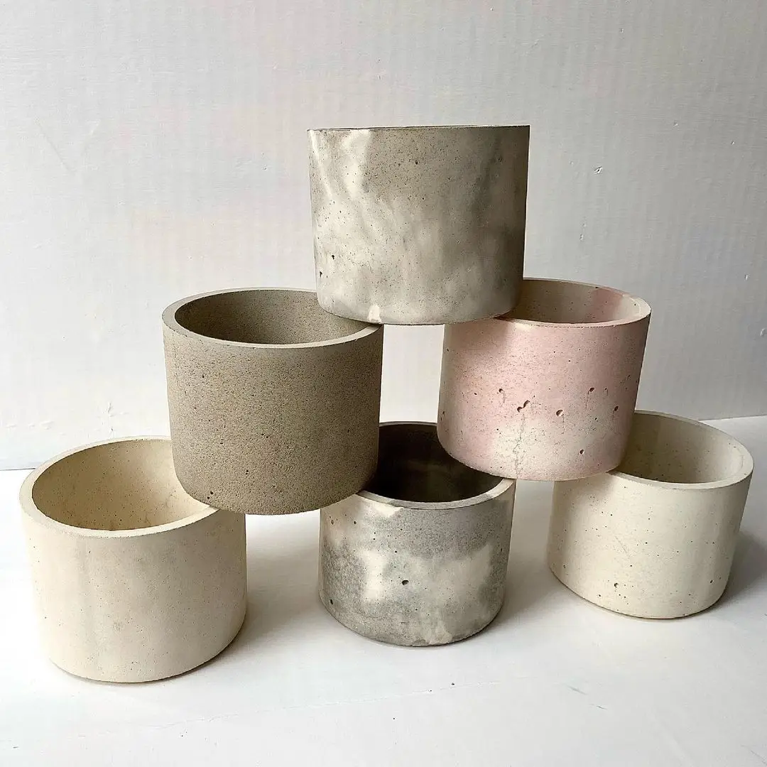 Large Round Concrete Pot Molds Storage Box Cement Molds Garden Planters Pot Pen Holder Silicone Plaster Candle Jar