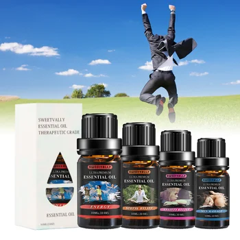

4pcs/set Organic Coconut Oil Body face Massage Essential Oil Moisturizing Relaxation Oil Control Skin Care Help Sleep