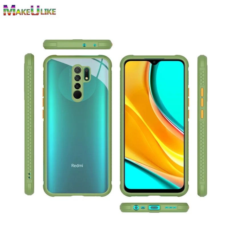 Anti-Fall Clear Case For Xiaomi Redmi 9 9A 9C 9T 8A 10 Case Hard Acrylic Transparent Cover For Redmi 8A 9A 9 9C 9T K40 Pro Case