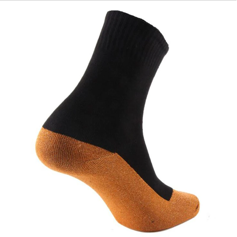 1 пара зимних теплых толстых носков для мужчин, черные мягкие теплые спортивные носки для улицы, лыжная одежда, сохраняющие тепло ноги, Calcetines - Цвет: Gold