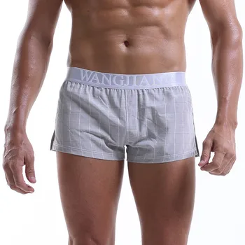 

Men's Boxers Underpants High Quality Loose Pouch Home Sleep Wear Shorts Panties Underwear Boxer Shorts Plaid 2020