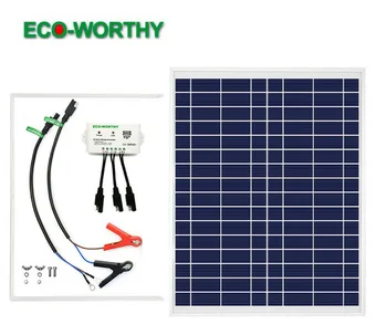

ECO-WORTHY High Efficient 10W/25W 12V Poly Solar Panel Kit Off Grid Battery Charging RV Boat