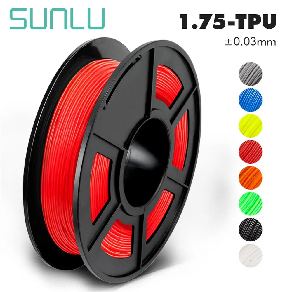 SUNLU TPU Гибкая нить для 3d принтера 1,75/3,0 мм 3D нетоксичный TPU гибкий расходный материал для печати детских игрушек и обуви