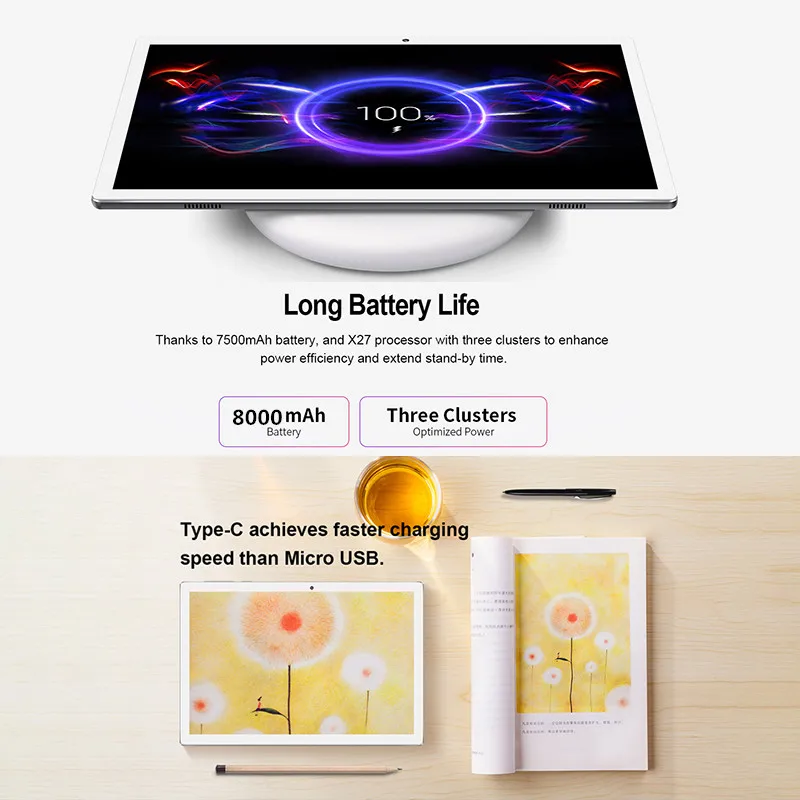10,1 дюймов 2560*1600 8 ГБ ОЗУ 128 Гб ПЗУ Android 8,0 планшетный ПК MTK6797 X20 Deca Core Dual 4G LTE телефон планшеты 8000 мАч gps