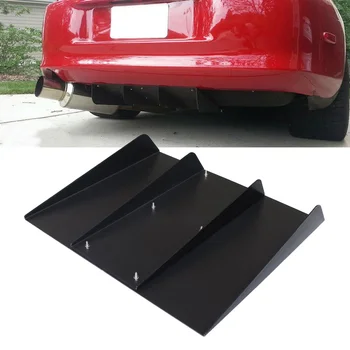 

22" x 21" Universal Black ABS Rear Bumper 4 Fins Diffuser Fin w/ Screw